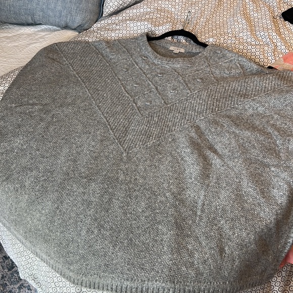 Loft, Gray pancho pullover sweateo - Picture 8 of 8